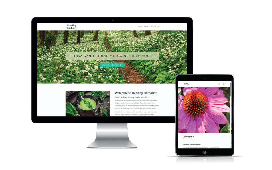 Side-by-side views of a local ecommerce website adapting to different screen sizes